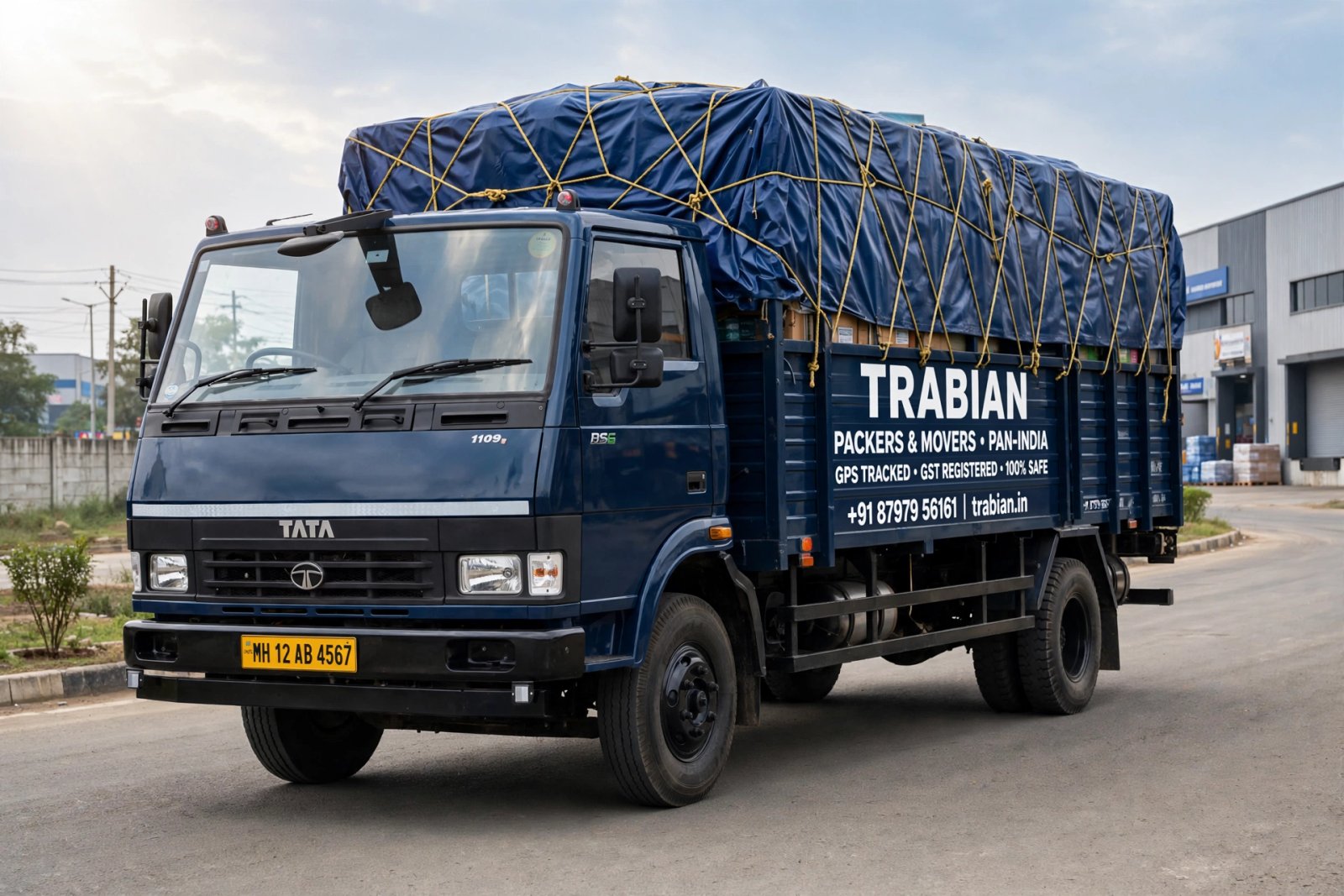 Tata 1109 open body truck with tarpaulin - Trabian